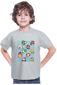 Mario bros friends Kinder T-shirt Super Mario Luigi Bowser Nintendo, 3-4 Jahr - 104/Grau