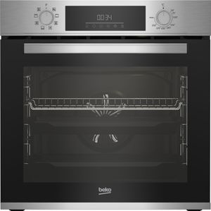 Beko BBSM12320X Einbau-Backofen-Set, zwei autarke Geräte: Glaskeramik-kochfeld mit 4 Kochzonen, Backofen mit 8 Heizarten