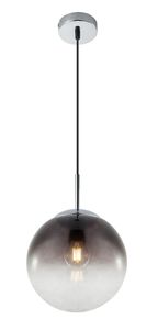 Globo Lighting Hängeleuchte Metall, Glas, Kabel PVC Schwarz, ø: 200mm, H: 1200mm, exkl. 1x E27 40W 230V