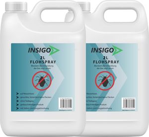INSIGO 2x2L Anti-Flohspray, Mittel gegen Flöhe, Flohschutz, Katzenfloh, Hundefloh, Insektenschutz, gegen Ungeziefer & Parasiten, Innen & Außen