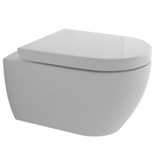 Alpenberger Hänge-WC SET | Wand-WC | WC aus Keramik mit UNI-WC-SITZ | Toilette mit WC-Sitz | WC-Sitz mit Soft-Close Funktion | Perfekten Wasserflusssystems | Hochwertiger Toilettendeckel |  Europa