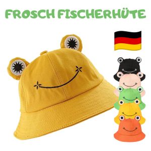 Oboustranný klobouk Letní klobouk FROG Rybářský klobouk -Bucket Hat- Sun Hat Ochrana proti slunci - Yellow