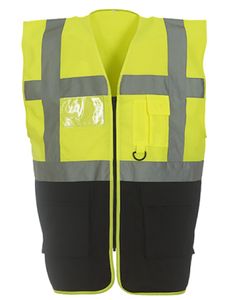 Herren Multi-Functional Executive Waistcoat - Farbe: Hi-Vis Yellow/Black - Größe: XL
