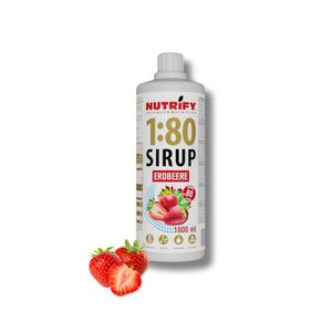 NUTRIFY Vital Drink 1:80 Sirup 1L für 80 Liter Getränkesirup Sirup – Erdbeere