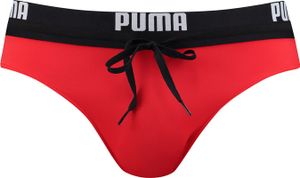 PUMA Pánské plavecké slipy, Slipy - Plavky, Pásek s logem, Jednobarevná červená L