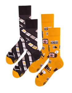 Many Mornings Veselé barevné vzorované ponožky Retro Camera multicolor vel. 35-38