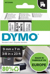 DYMO Original D1-Etikettenband | 9 mm x 7 m | schwarz auf weiß | selbstklebendes Etikettenband |Polyster | für LabelManager-Beschriftungsgerät