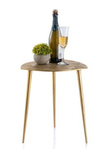 Beistelltisch Metall Dekotisch Alster 40cm dreieckig Aluminium gold