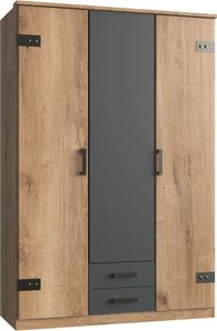 Cork 3-türiger Kleiderschrank Plankeneiche / Graphit