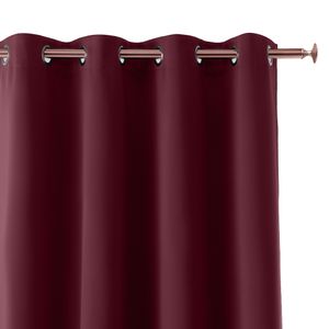 Gardine mit Ösen Vorhang Blickdicht Ösenvorhang Ösengardine Vorhänge 140 (B) x 250 (L) Bordeaux 1 er Pack