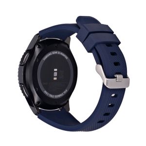 Armband flexibel aus Silikon 22mm für Samsung Gear S3 Smartwatch in Dunkelblau