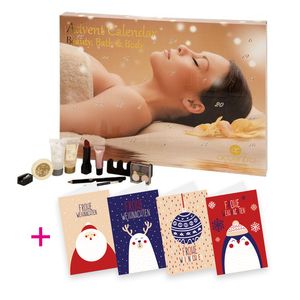SET Adventkalender Wellness Beauty +  4 itenga Weihnachtskarten