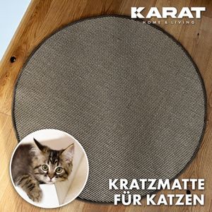 Katzen-Kratzmatte Rund Sisal Kratzteppich für Krallenpflege Grau 80 cm Durchmesser