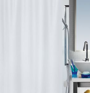 Spirella Anti-Schimmel Duschvorhang - Anti-Bakteriell, waschbar, wasserdicht - Polyester, „Primo “ 240x200cm Weiß