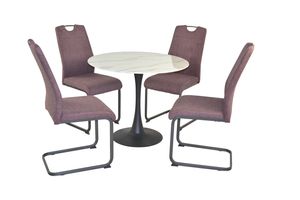 5tlg. Tischgruppe bestehend aus Esstisch und 4 Stühlen