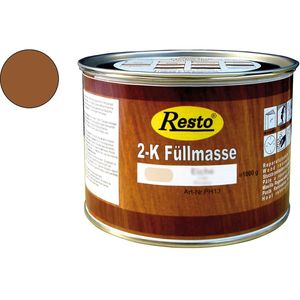 RESTO 2K Füllmasse inkl. Härter Holz-Spachtelmasse lackierbar 1 kg Nussbaum