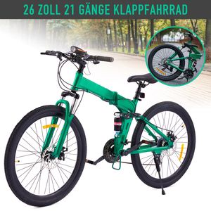 CRENEX 26 Zoll Mountainbike MTB Faltrad Klapprad 21-Gang-Fahrrad mit Vollfederung Bike Fahrrad Fahrräde