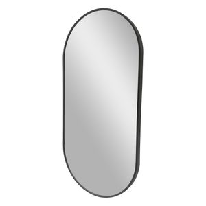 Nástěnné zrcadlo Corato 40x80cm Koupelnové zrcadlo Toaletní zrcadlo Závěsné zrcadlo ve tvaru elipsy na zeď Černá barva