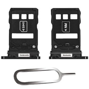Huawei P30 Pro Sim Karten Halter Tray Adapter Fach Stecker Slot + Nadel Dual Schwarz