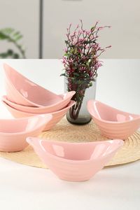 Hermia Concept, Light Pink Snack Set 16 CM 6 Pieces, Keramikschüssel-Set (6-teilig), Hell-Pink, 100 % KERAMIK, 4,1 x 4,1 cm