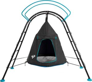 TP Toys Stahl Klettergerüst mit Hängesessel UFO Schwarz/Blau 122x217x201 cm