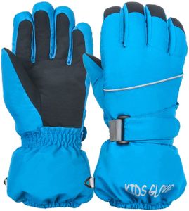 ASKSA kinder Ski Handschuhe wasserdichte und Winddichte Warm Sporthandschuhe für Outdoor, Blau, Kinder-S(4-6 Jahre）