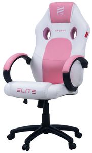 ELITE Gaming Stuhl EXODUS Ergonomischer Bürostuhl Schreibtischstuhl Chefsessel Sessel Racing Gaming-Stuhl Gamingstuhl Drehstuhl Chair Kunstleder Sportsitz (Weiß/Pink)