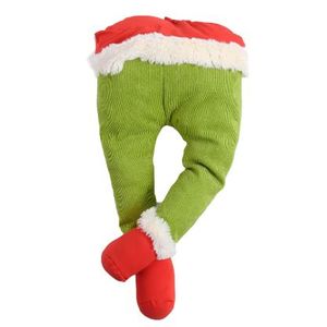 Grinch Deko, Weihnachten Elf Körper Beine für Weihnachtsbaum, Grinch Weihnachtsbaum Topper, Stola Weihnachtself Dekoration - ELFLEGS