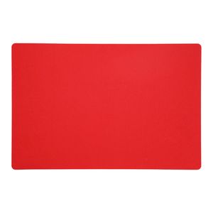 6 Stück Tischsets Rot Filz rechteckig 45 cm x 30 cm