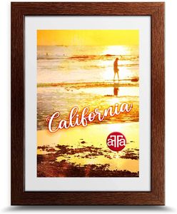aFFa frames, California, Bilderrahmen aus Kunststoff, Fotorahmen, Rechteckig, mit Acrylglasfront, HDF-Hintergrund, Braun, 13x18 cm