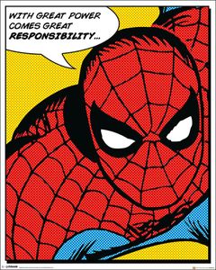 Spider Man Kunstdruck Citát S velkou mocí přichází velká.. 50 x 40 cm