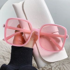 Rechteckige Sonnenbrille für Damen Retro Übergröße Sonnenbrille Damen Herren Groß Brille