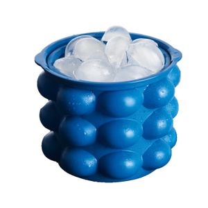 GOURMETmaxx Eiswürfelbehälter 24 Eiswürfel Blau Kühlbox Flaschenkühler Isobox