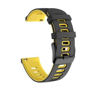 Sport Ersatz Armband für Honor Magic Watch 2 42mm Silikon Band Loop, Farbe:Schwarz Gelb
