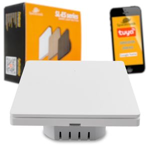 WLAN Lichtschalter WiFi Smart Home Wandschalter, Tuya, Alexa, Google, schönes Design, Spacetronik 1x SL-ES11 Ivory White
