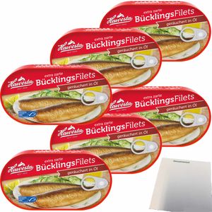 Hawesta Bücklingsfilets geräuchert in Öl MSC 6er Pack (6x190g Dose) + usy Block Hawesta Bücklingsfilets geräuchert in Öl MSC 6er Pack (6x190g Dose) + usy Block