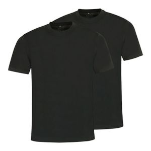 hajo Herren T-Shirt, 2er Pack - Basic, Kurzarm, Rundhals, Baumwolle, uni Schwarz XL