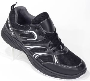 Damen Herren Sneakers Skaterschuhe Sportschuhe Outdoor Jogging Freizeit Lauf Schuhe Klett Verschluss RX115 Farbe: Schwarz EU-Schuhgröße: 44