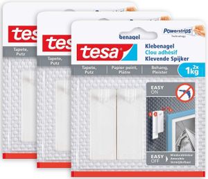 tesa Powerstrips Klebenagel (3 x 2 Stck.) für Tapeten & Putz - bis 1 kg