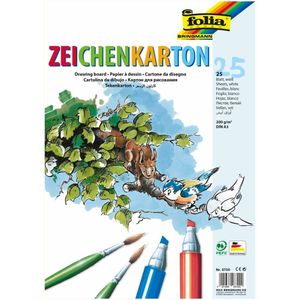folia Zeichenkarton DIN A3 200 g/qm weiß 25 Blatt