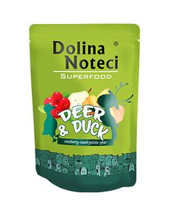 DOLINA NOTECI Superfood Mokra karma dla psa jeleń z kaczką saszetka 300g