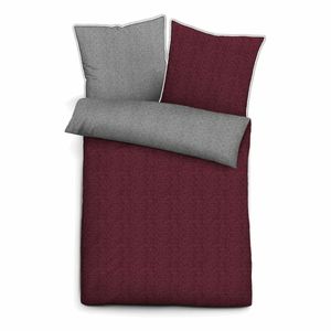 biberna Melange-Flanell Bettwäsche "MELANGE UNI" BURGUND 155x220 cm