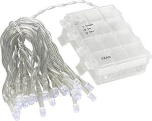 Lex Light LED Lichterkette Batterie 4,35m 30 LEDs kaltweiß Timer außen Lex Light LED Lichterkette Batterie 4,35m 30 LEDs kaltweiß Timer außen