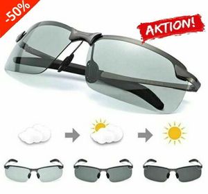 Herren Polarisierte Sonnenbrille Fahren Brillen Angeln UV400 photochrome Schwarz
