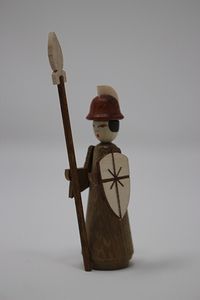 Miniaturfigur Soldat mit Speer Höhe 5 cm NEU