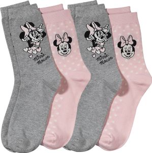 Onomato! Minnie Mouse Damen Strümpfe Socken 4er Set, Größe Socken & Strumpfhosen Erwachsene:35-38