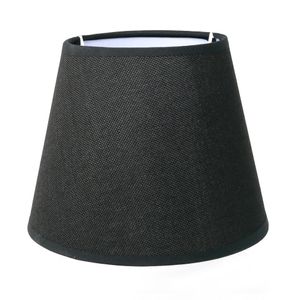 Lampenschirm für E14|E27 Fassungen Schwarz Leinenoptik 18 cm  Polyester/Baumwolle
