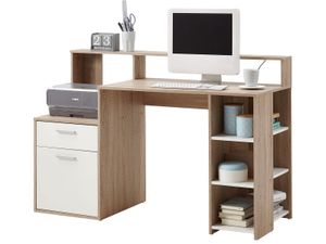 Schreibtisch Bürotisch Computertisch Arbeitstisch Tisch Büromöbel "Suzanne I" Eiche / Weiß
