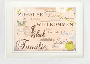 Inspiration Gerahmtes Bild Mit Edlem Passepartout | Wand-Bilder | Im Bilderrahmen - Willkommen Zuhause (30 x 40 cm)