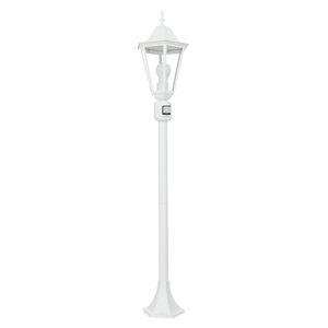 BRISTOL Weiße Außenlampe mit Bewegungsmelder E27 H:120 cm IP44 Garten Wegbeleuchtung
